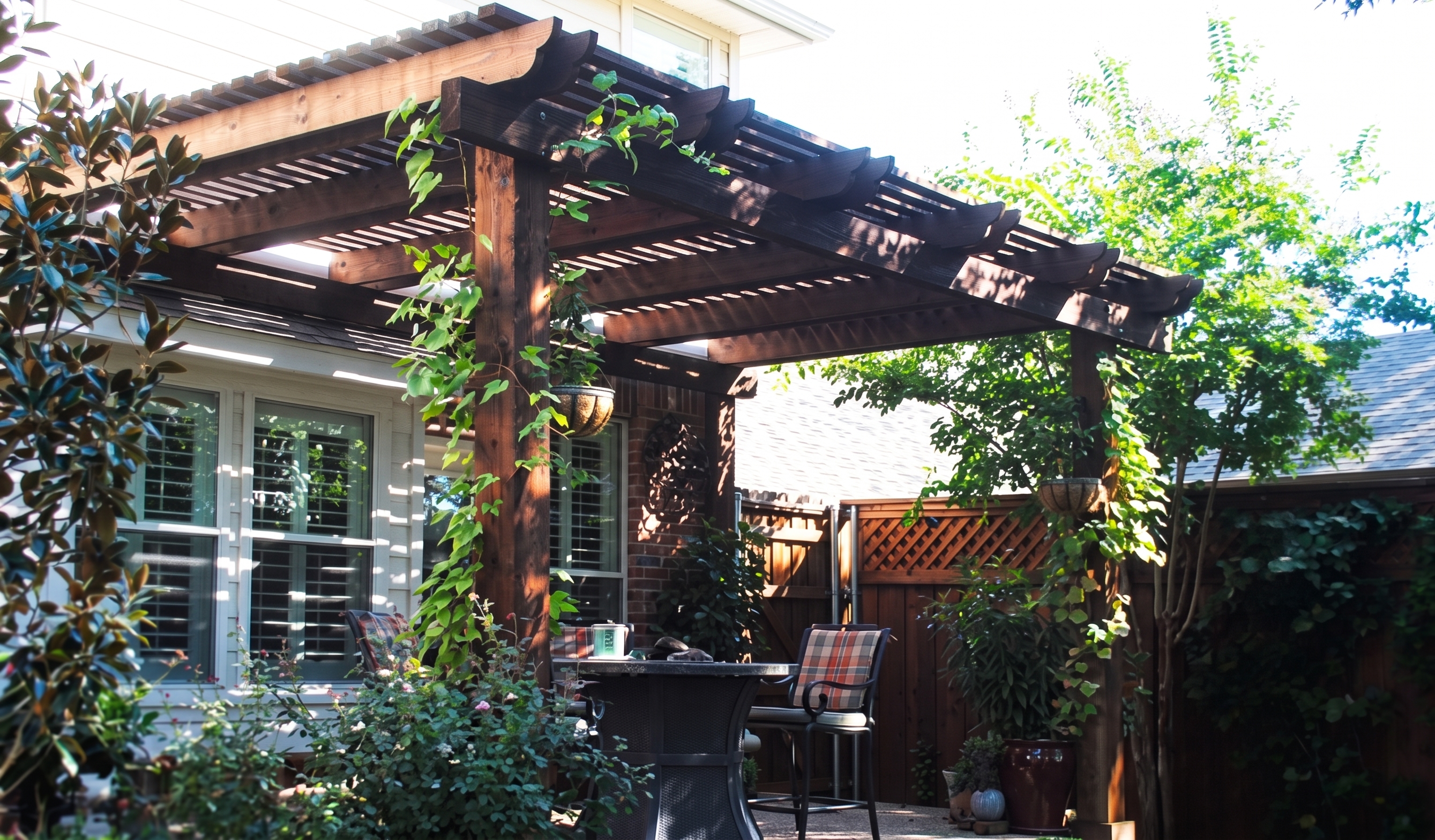 Cedar deck and pergola