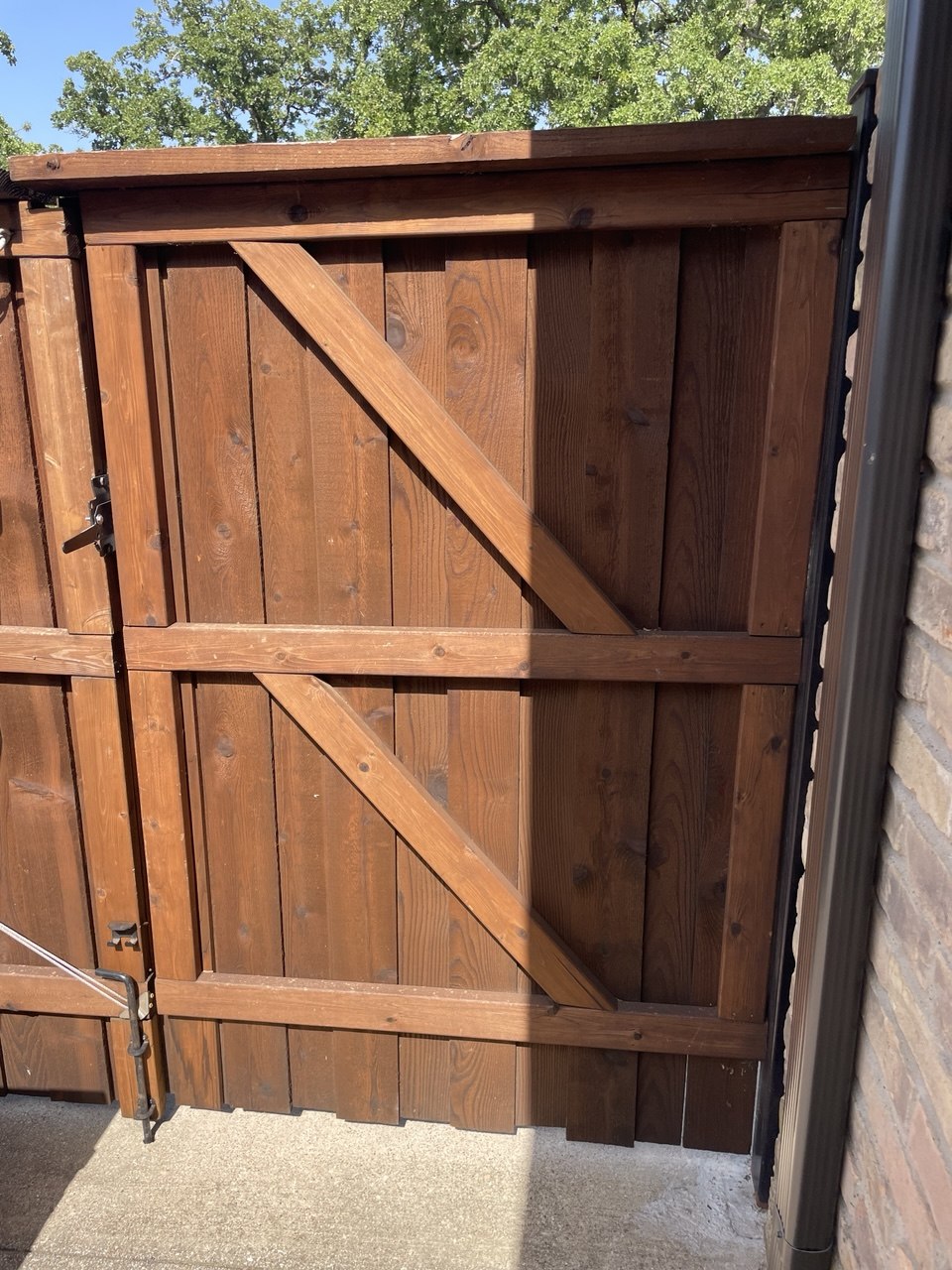 Custom stained cedar gate